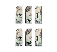 DEARART Lot de 4 marque-pages en forme de chats porte-bonheur à trois images (6 pièces)