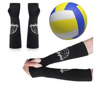 DEARBAG 1 Paire Volleyball Compression Bras Coudières Bras Manchon, Avant-bras Accessoires pour l'entraînement de Volleyball, Sports Avant-bras Manches Etagères de Protection et Trou de Pouce