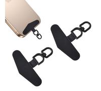 DEARBAG 2 PCS Téléphone Cordon Patch Rotation à 360°, Languette d’Attache pour Lanière de Téléphone sans Adhésifs, Métal Patches Multifonctionnels de Cordon pour La Plupart des Smartphones (Noir)