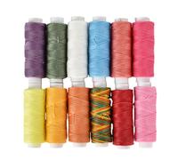 DEARBAG 24 Couleurs Polyester Wax Fil 0.45mm 12 Rolls Wax Cotton String Coudre Le Fil ciré 40m Fil ciré en Cuir Craft Waxed Thread Cord Wire Convient pour Bracelet Tressé Cuir Fil à Coudre