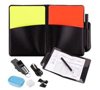 DEARBAG Cartes D'Arbitre de Football, Ensemble de Sifflet d'Arbitre Professionnel avec Boîte de Rangement, Protège-Dents de Sifflet, Carte d'Arbitre en PVC Rouge et Jaune, Porte-Carte de Score