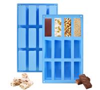 DEARBAG Moules en Silicone pour Barres à Céréales, Barres Energétiques Rectangulaires 12 Cavités Moule Anti-adhésif pour Barres de Céréales, Muffins, Chocolat, Barre au Chocolat, Pain au Fromage