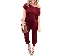 DEARCASE Élégant Combinaison Femme épaules décontractée Avec Taille élastique et Poches