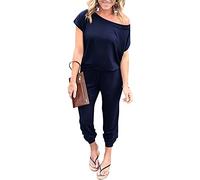 DEARCASE Élégant Combinaison Femme épaules décontractée Avec Taille élastique et Poches