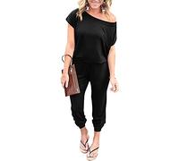 DEARCASE Élégant Combinaison Femme épaules décontractée Avec Taille élastique et Poches
