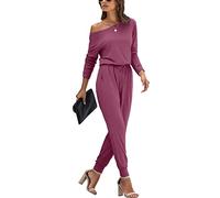 DEARCASE Élégant Combinaison Femme épaules décontractée Avec Taille élastique et Poches
