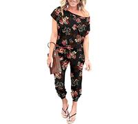DEARCASE Élégant Combinaison Femme épaules décontractée Avec Taille élastique et Poches