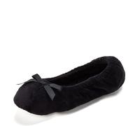 Dearfoams Ballerines Layla avec semelle extérieure en daim pour femme, noir (noir), Small