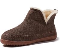 Dearfoams Brixen Pantoufles pour homme confortables, avec semelle en mousse à mémoire de forme, idéale pour l'intérieur et l'extérieur, style boot, pour le camping, Brun/multicolore, 41/43 EU