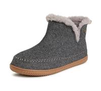 Dearfoams Brixen Pantoufles pour homme confortables, avec semelle en mousse à mémoire de forme, idéale pour l'intérieur et l'extérieur, style boot, pour le camping, gris bruyère foncé, 43/45 EU