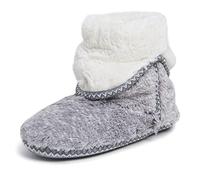 Dearfoams Chaussons Beth Foldover pour femme, Gris givré, 37/38 EU