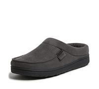 Dearfoams Chaussons perforés en microdaim pour homme, Gris (trottoir.), X-Large