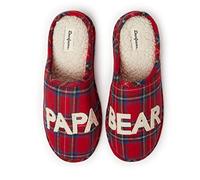 Dearfoams Chaussons pour homme Papa Bear, Motif tartan, 40/41 EU