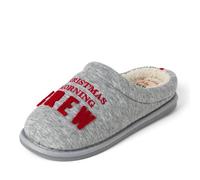 Dearfoams Chaussures de Noël assorties pour femme - Gris chiné clair - Taille M