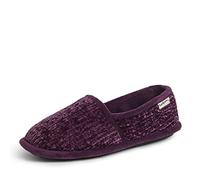 Dearfoams Femme Chenille A-Line Chausson, Aubergine, Large