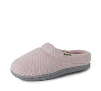 Dearfoams Femme Indoor/Outdoor Memory Foam Darcy Microfiber Velour Clog, Wide Widths Mule, Pink Heather, Small