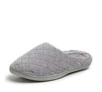 Dearfoams Femme Leslie Washable Memory Foam Terry Clog with Wide Widths Chausson, Gris Moyen, Medium Large