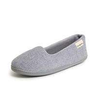 Dearfoams Femme Memory Foam Washable Indoor Rebecca Closed Back with Wide Widths Slippers Chausson, Gris Clair chiné/Bahia S14, Large