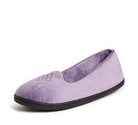 Dearfoams Femme Memory Foam Washable Indoor Rebecca Closed Back with Wide Widths Slippers Chausson, Purple Velour, 38/39 EU Large