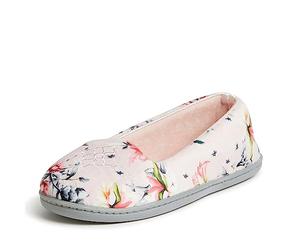 Dearfoams Femme Memory Foam Washable Indoor Rebecca Closed Back with Wide Widths Slippers Mocassin, Rose Dusty Pink, Large