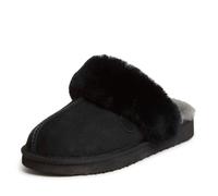 Dearfoams Fireside Sydney Chaussons imperméables en peau de mouton pour femme, noir (noir), 40 EU