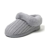 Dearfoams Hannah Chaussons en chenille pour femme, Neige fondue, 38/39 EU