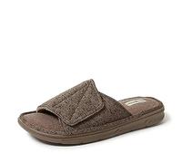 Dearfoams Homme Adjustable Indoor/Outdoor Memory Foam Machine Washable Summer Slide Slipper Chausson, fossile, Large