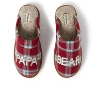 Dearfoams Homme Ours Papa Chausson, Rouge et Bleu à Carreaux, Small