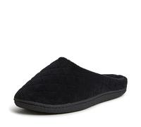Dearfoams Leslie Sabots lavables en mousse à mémoire de forme pour femme, Tissu éponge noir, 7-8