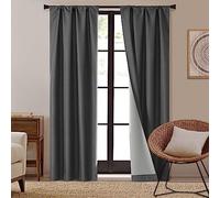 Dearfoams Lot de 2 Rideaux occultants écoénergétiques pour fenêtre, 94 x 213,4 cm, Noir