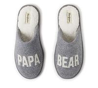Dearfoams Homme Ours Papa Chausson, Gris Clair, Medium