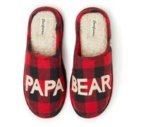 Dearfoams Men's Papa Bear Slipper, Motif carreaux, 8/9 UK