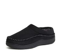 Dearfoams Men's Thompson Memory Foam Clog Slipper, Noir, 10/11 UK