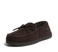 Dearfoams Microsuede Moccassin with Tie, Mocassin Homme, Café, Medium