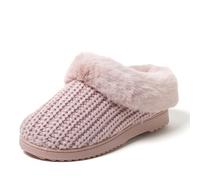 Dearfoams Pantoufles Hannah en tricot chenille pour femme, Mauve pâle, 37/38 EU