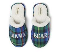 Dearfoams Pantoufles Mama Bear pour femme, Vert/carreaux, Medium