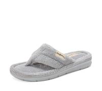 Dearfoams Pantoufles Melanie Terry pour femme, Gris grêle, 7-8