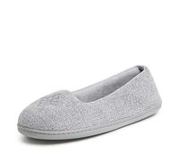 Dearfoams Pantoufles Rebecca Chenille à dos fermé pour femme, Gris clair chiné/Bahia S14, X-Large