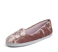 Dearfoams Pantoufles Rebecca en velours microfibre pour femme, Velours écrasé prune, 39/40 EU
