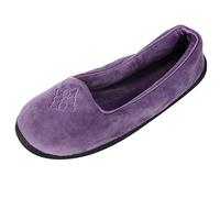 Dearfoams Pantoufles Rebecca en velours microfibre pour femme, Velours violet, Medium