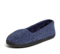 Dearfoams Rebecca Pantoufle en velours microfibre pour femme, bleu (Caban), XX-Large
