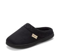 Dearfoams Sabots Darcy en Velours Microfibre pour Femme avec Chaussons matelassés, Noir, X-Large