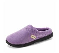 Dearfoams Sabots Darcy en velours microfibre pour femme avec manchette matelassée, Violet fumé, Small Large