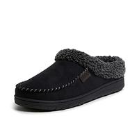 Dearfoams Sabots en daim microfibre pour homme avec chaussons Whipstitch, Noir, 9 US Wide
