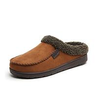 Dearfoams Sabots pour homme en mousse à mémoire de forme respirants, intérieur/extérieur, avec coutures Whipstich offertes en grandes largeurs, bordeaux, 8/9 UK