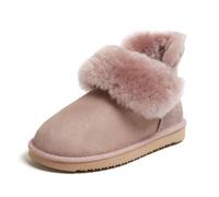 Dearfoams Women's Fireside Perth Genuine Shearling Indoor/Outdoor Water Resistant Foldover Boot
