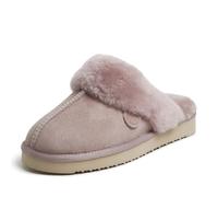 Dearfoams Women's Fireside Sydney Shearling Fur Indoor/Outdoor Scuff Slipper with Wide Widths, rose, 39 EU