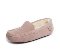 Dearfoams Women's Fireside Water Resistant Indoor/Outdoor Genuine Shearling Mel Moccasin Slipper, Wide Widths