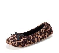 Dearfoams womens Layla Ballerina Slipper, Leopard, Medium US