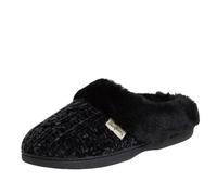 Dearfoams Women's Marled Cable Knit Chenille Clog with Wide Widths Slipper, Black, Medium Standard US US